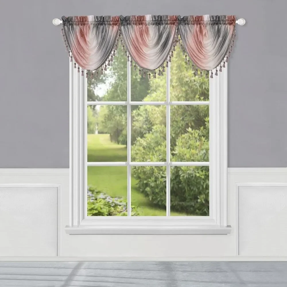 PowerSellerUSA Ombre Window Curtains, Modern Semi-Sheer Window Curtain Drape